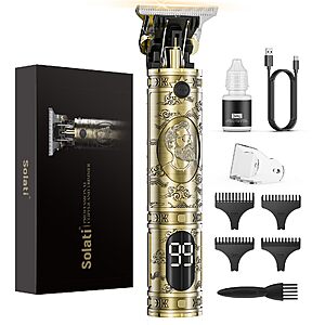 $11.65 ac AMAZON Solati Hair Clippers for Men, Professional Hair Trimmer  Rechargeable  , Electric Beard Trimmer Shaver  Kit with LCD Display