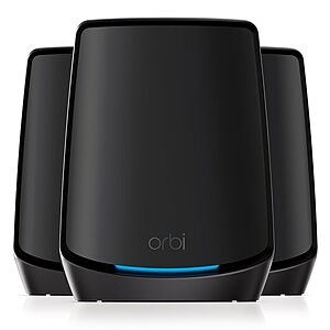 NETGEAR Orbi Tri-Band WiFi 6 Mesh System (RBK863SB) – Router + 2 Satellite Extenders - Security Features - Covers up to 8,000 sq. ft., 100 Devices - 10 Gig $799.97