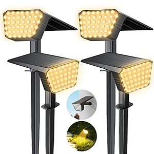 4-Pack DEALGADGETS 44-LED Solar Landscape Spotlights (Cool White) $12.49 + Free Shipping w/ Prime or on $35+