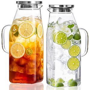 2-Pack 68-Oz OneDream Borosilicate Glass Pitcher w/ Lid $13.99 + Free Shipping w/ Prime or on $35+