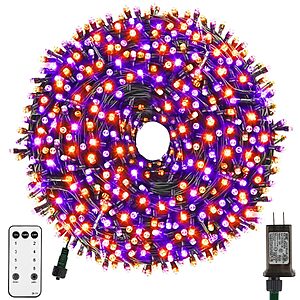105FT Orange & Purple Halloween LED String Lights (300-Count, 8 Modes) $11.39 + Free Shipping w/ Prime or on $35+