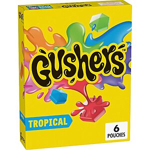 6-Count 4.8-Oz Gushers Tropical Fruit Flavored Snacks $1.60 w/ S&S + Free Shipping w/ Prime or on $35+