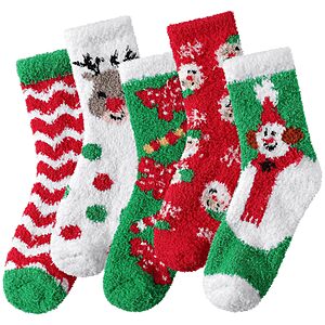 5-Pack Loiyadn Women's Fuzzy Cartoon Slipper Socks (Multicolor Green) $6.49 + Free Shipping w/ Prime or on $35+