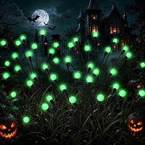 [Prime] 4-Pack 40-LED PATIOPIA Solar Halloween Garden Stake Lights (Green) $9.89 + Free Shipping