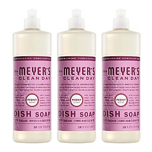 3-Pack 16-Oz Mrs. Meyer's Clean Day Peony Liquid Dish Soap $10.11 w/ S&S + Free Shipping w/ Prime or on $35+