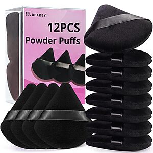 12-Count BEAKEY Triangle Powder Puffs (Black) $4.19 + Free Shipping w/ Prime or on $35+