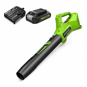 Greenworks 24V 320CFM Cordless Battery Leaf Blower 2.0ah battery and charger $51