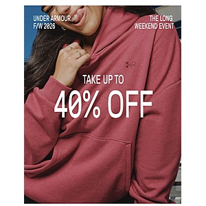 UA Outlet Up to 40% Off with code WEEKEND