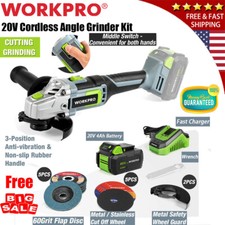 Workpro W125051A 20V Angle Grinder with 4Ah Battery $58.4