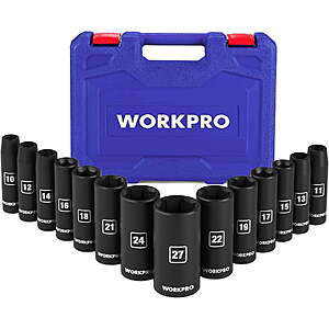 WORKPRO 1/2-Inch Drive Deep Impact Socket Sets $30.39
