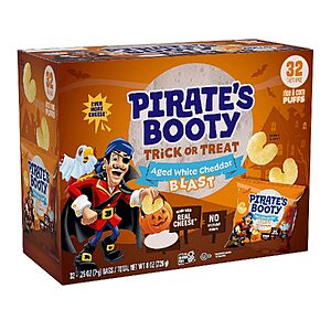 32-Pack 0.25-Oz Pirate's Booty Aged White Cheddar Halloween Cheese Puffs $7.41 w/ S&S + Free Shipping w/ Prime or on $35+