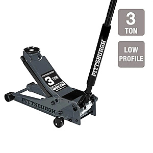 PITTSBURGH 3 Ton Low-Profile Floor Jack with RAPID PUMP, Slate Gray $99.99