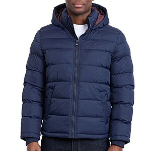$34.39: Tommy Hilfiger Men's Classic Hooded Puffer Jacket, Midnight (XL ONLY)
