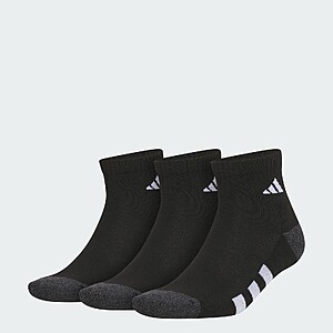 $6.40: 3 Pack adidas Men's Cushioned Quarter Socks (Large, Black/White) + Free S&H at ebay