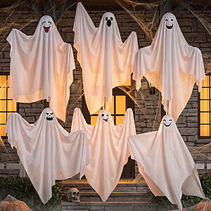 6 Pk 27.5‘’ Ayieyill Halloween Hanging Ghosts Outdoor Decoration $14.19 + Free S&H w/ Walmart+ or $35+