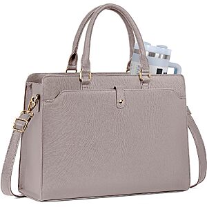 Laptop Tote Bag for Women, 17.3 Inch PU Leather Bag