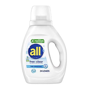 All Liquid Laundry Detergent, 30.0 fl oz or All Mighty Pacs Laundry Detergent Free Clear, 0.66 oz, 19 pack - $2.69