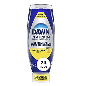 Dawn Platinum EZ Squeeze Dish Soap, 24.0 fl oz (Clean Lemon or Fresh Rain) - $2.69