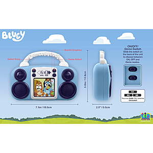 $15 Free Ship Walmart+ or Pick up: Bluey, Toy Music Player, Built-in Music - Featuring Bluey and Bingo, Blue, Battery Operated, Children Ages 3+