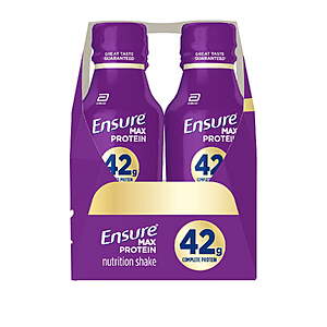 $14.98, buy 2, get $14.98 Walmart Cash Ensure Max Protein Shake, 42g High Protein, Chocolate or French Vanilla, 14 fl oz, 4 Pack