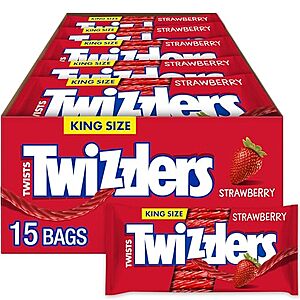[SnS, AC] $19.48 | 15-Pack 5-Oz Twizzlers Twists Strawberry Chewy Candy at Amazon ($1.30 each)