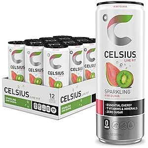 12-Pack 12-Oz Celsius Essential Energy Drink (Sparkling Kiwi Guava) $13.27 w/ S&S + Free Shipping w/ Prime or on orders over $35