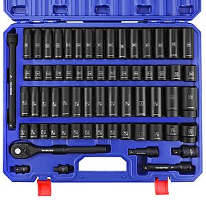 WORKPRO 1/2” Drive Impact Socket Set, 65 Pcs SAE and Metric Deep & Shallow Kit $113.33