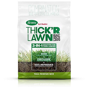 $13.97 Turf Builder Thick'R Lawn Tall Fescue Mix 12 lbs. Grass Seed, Fertilizer and Soil Improver