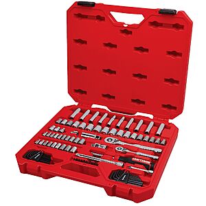 CRAFTSMAN 83-Piece SAE and Metric Mechanics Tool Set with Hard Case $60