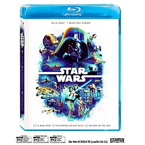 Star Wars: Episode IV ? a New Hope / Star Wars: Episode V - The Empire Strikes Back / Star Wars: Episode VI - Return of the Jedi Blu Ray $35.54 Amazon.com