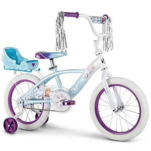 $98 FS WALMART Huffy 16" Disney Princess or Frozen Kids' Bike, Fits Riders 42"-48", Pink or Blue, Youth, Girl's w removable training wheels
