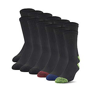 Walmart $13-$16 FS PLUS  12 Pairs of GILDAN (seller)  Adult Men's Half Cushion Terry Foot Bed Crew Casual Socks, OS One Size