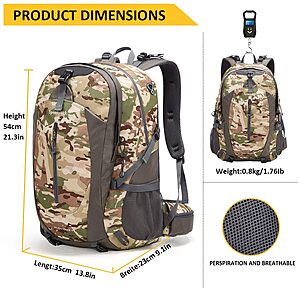 SPEEDPARK 40L Hiking Backpack, Lightweight Camping Daypack with Rain Cover $16.99
