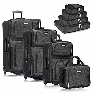 Travel Select Amsterdam Softside Expandable Luggage with Rolling Wheels, Gray, 8-Piece Set (15/21/25/29) with Packing Cubes $89.99