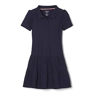 French Toast Girls' Short Sleeve Ruffle Pique Polo Dress $9.84