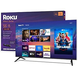 $229.99* | 55" Roku 55R5D5 Select Series 4K 60Hz QLED Smart TV (2026) at Amazon
