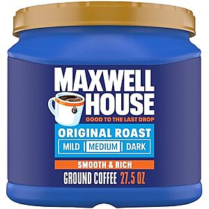 [SnS, AC] $8.24 | 27.5-Oz Maxwell House Ground Coffee (Original Roast) at Amazon