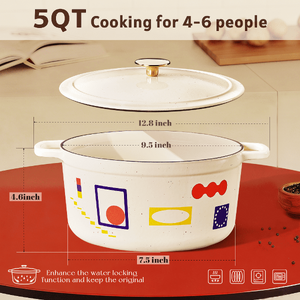 $28.48 FS Walmart+ by CAROTE 5QT Enamel Cast Iron Dutch Oven, 9.5 Inch Round Soup Pot with Lid, Induction Compatible, (two additional colors $30)