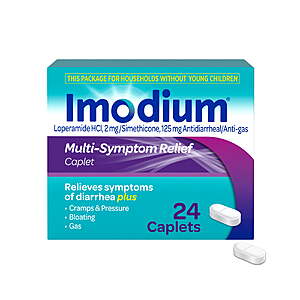 [+$3 WM Cash] Imodium Multi-Symptom Relief Anti-Diarrheal Caplets, 24 Count $10.69