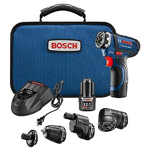 BOSCH GSR12V-140FCB22 12V Max Drill/Driver, Flexiclick, 2 Batteries $141.54