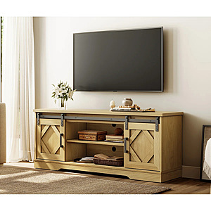 59" Gracie Oaks Laziza Solid Wood Mid Century Morden TV (Natural Oak) $129.99 + Free Shipping
