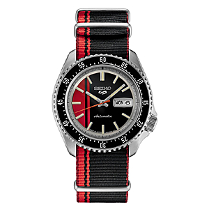 GreenToe SEIKO 5 Sports Series Special Creation Mens Watch - Black/Red  Model: SRPK71 $245