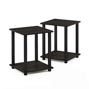 Furinno Simplistic Set of 2 Toolless 2-Tier Night Stand, Espresso $23.44