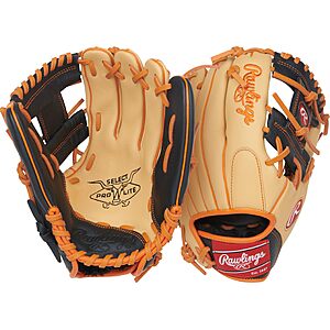 Rawlings | Select Pro Lite Series Jackson Holiday Youth Baseball Glove | 11.25" | Right Hand Throw | Camel/Black/Orange $47.98
