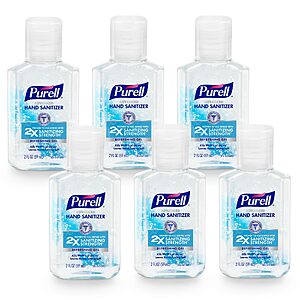 Purell Hand Sanitizer Gel Travel Size Bottle, 6ct x 2fl oz $11.82 @ Amazon