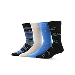 Ben Hogan Men's Golf Course Novelty and Stripe Print Mix Socks, 4-Pack, Sizes 7-12 (Various) - from $3.86