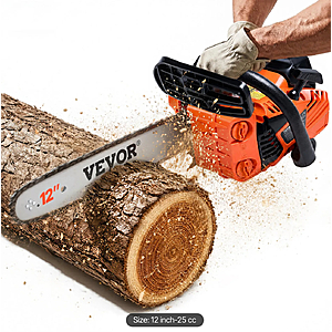 VEVOR Gas Chainsaw, 25.4CC 12" 1.2HP, Gasoline Powered Chain Saw, Handheld Cordless Petrol Chainsaws $76