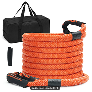 VEVOR 1" x 30' Kinetic Recovery Tow Rope 38,000 lbs, Heavy-Duty Off Road Snatch Strap, Extreme Duty 30% Elasticity Energy $45