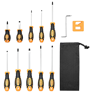 VEVOR Screwdriver Set, 12-Piece Hand Tools Set with Magnetic Tips, Includes 5 Phillips and 5 Flat Head Bits, Z-Type Bit, Professional $12