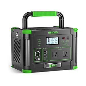 $280 @ Woot! | EBL Portable Power Station 1000W Solar Generator 999Wh